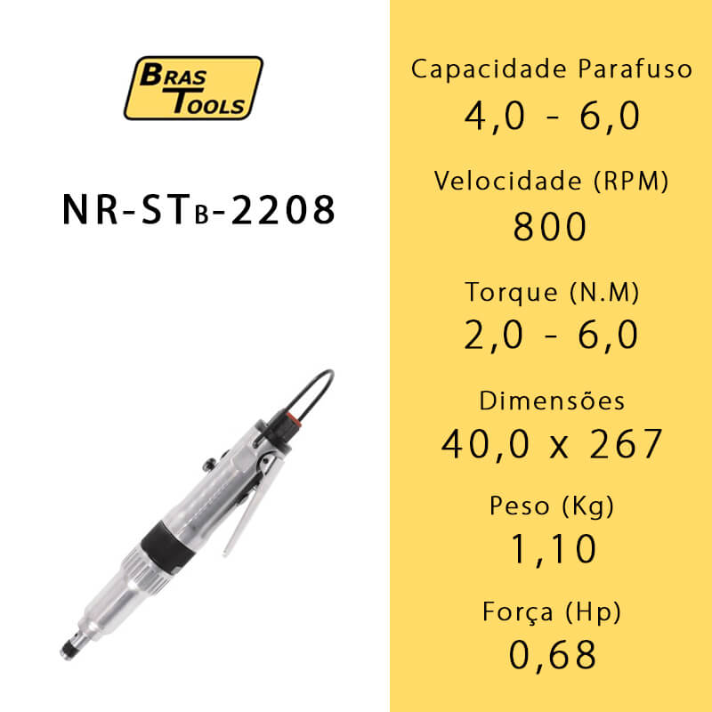 Parafusadeira Reta de Parada Automática NR-STB-2208