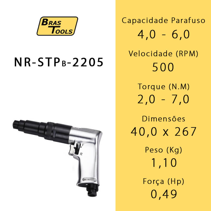 Parafusadeira Pistola de Parada Automática NR-STPB-2205