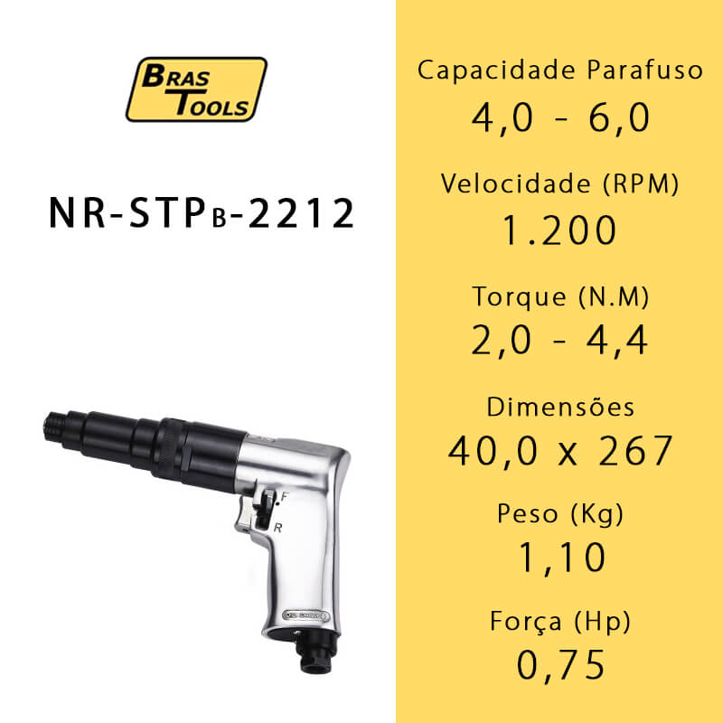 Parafusadeira Pistola de Parada Automática NR-STPB-2212